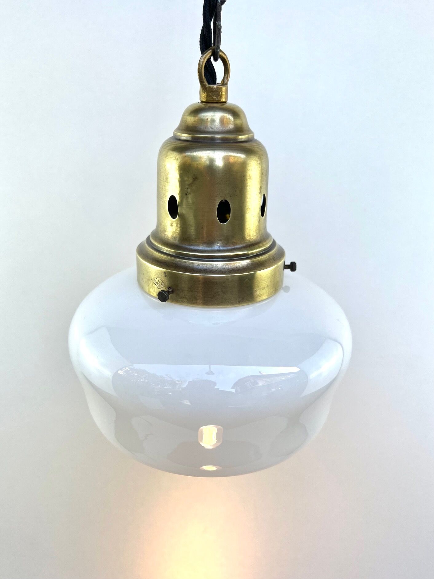 Chandelier 1920 opaline brand bag paris petit modele