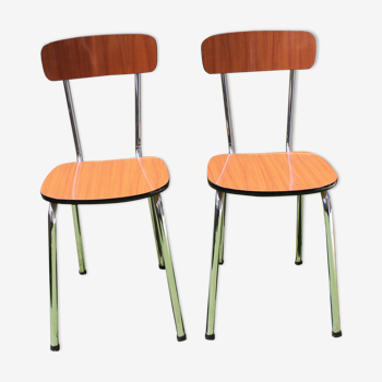 Chaises en formica marron