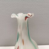 Vintage Seguso Venezia Harlequin style glass vase Italy 1970-80s.