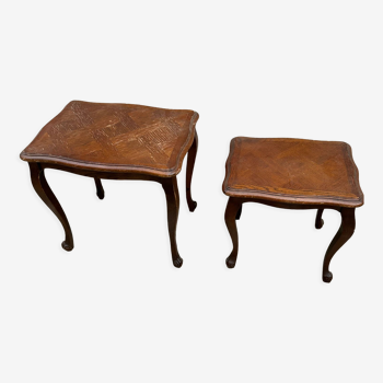 Ensemble de deux tables gigognes de style Louis XV