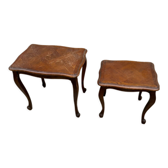Set of two pull-out tables in Louis XV style