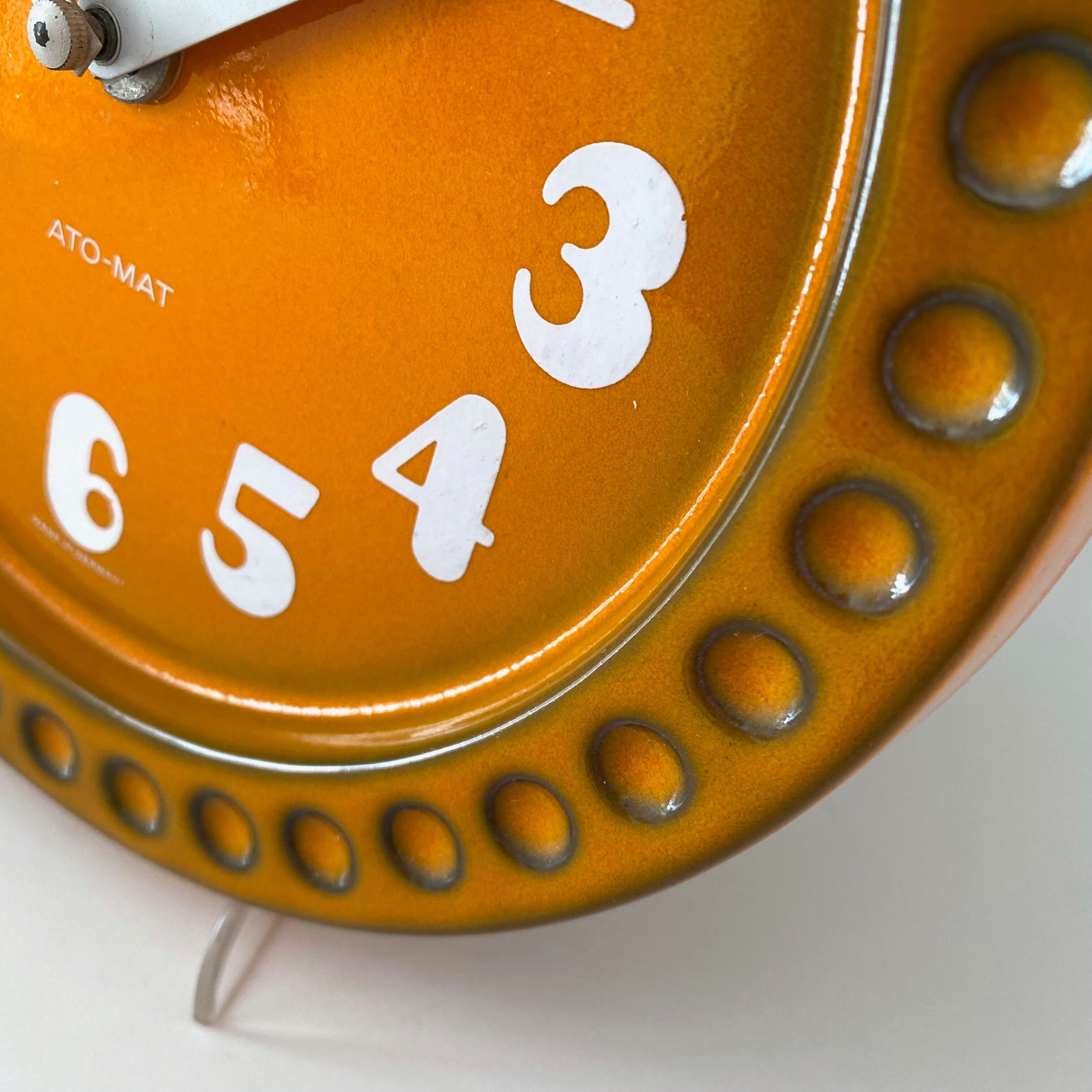 Vintage Wall Clock Junghans, Ceramic Clock, 70's Clock