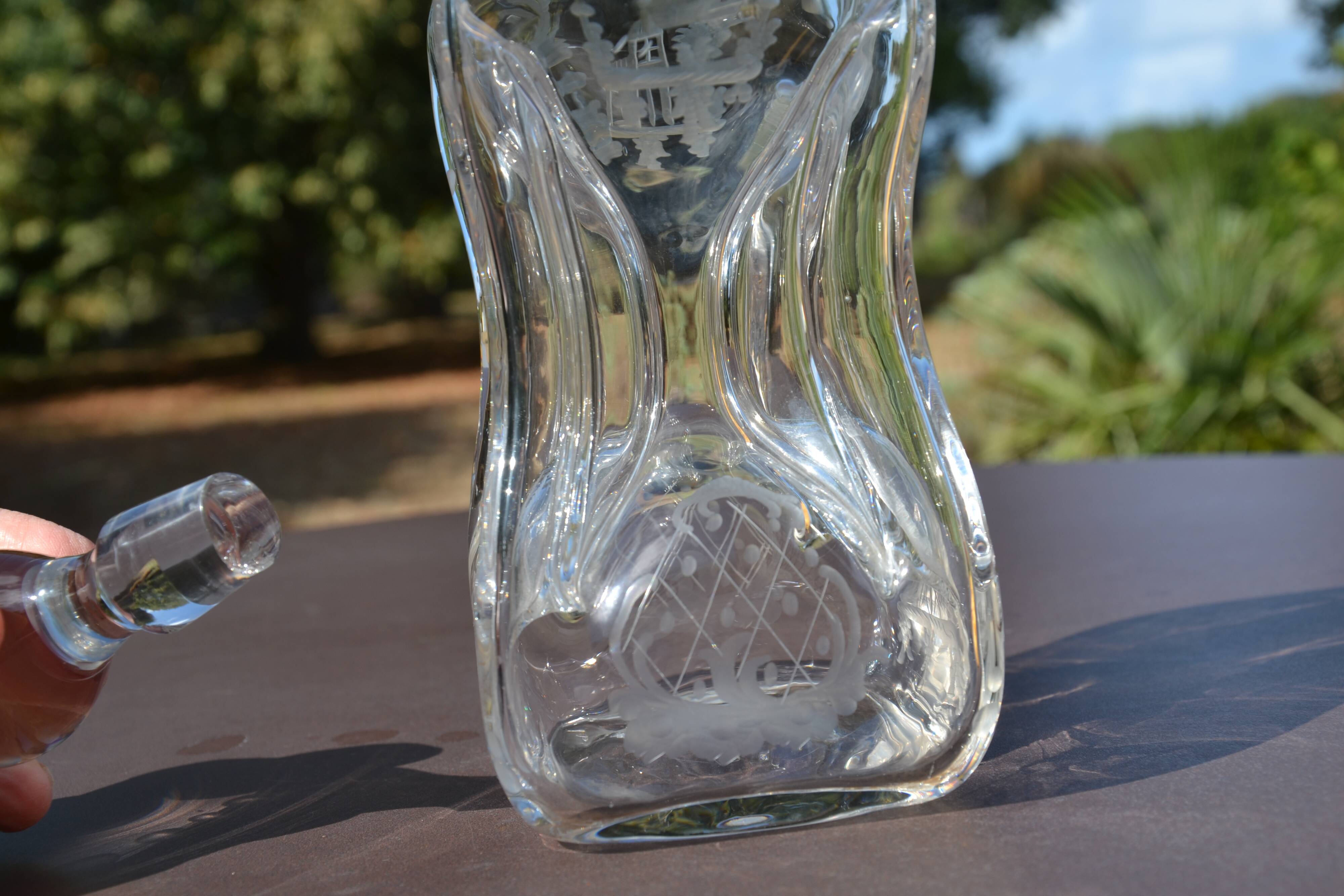 Carafe en cristal gravé Jacob Eiler Bang Danemark