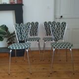 Set of reupholstered "petal" chairs