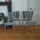 Reupholstered "petal" chair set