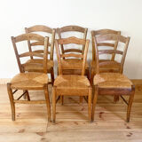 Set of 6 vintage farm chairs