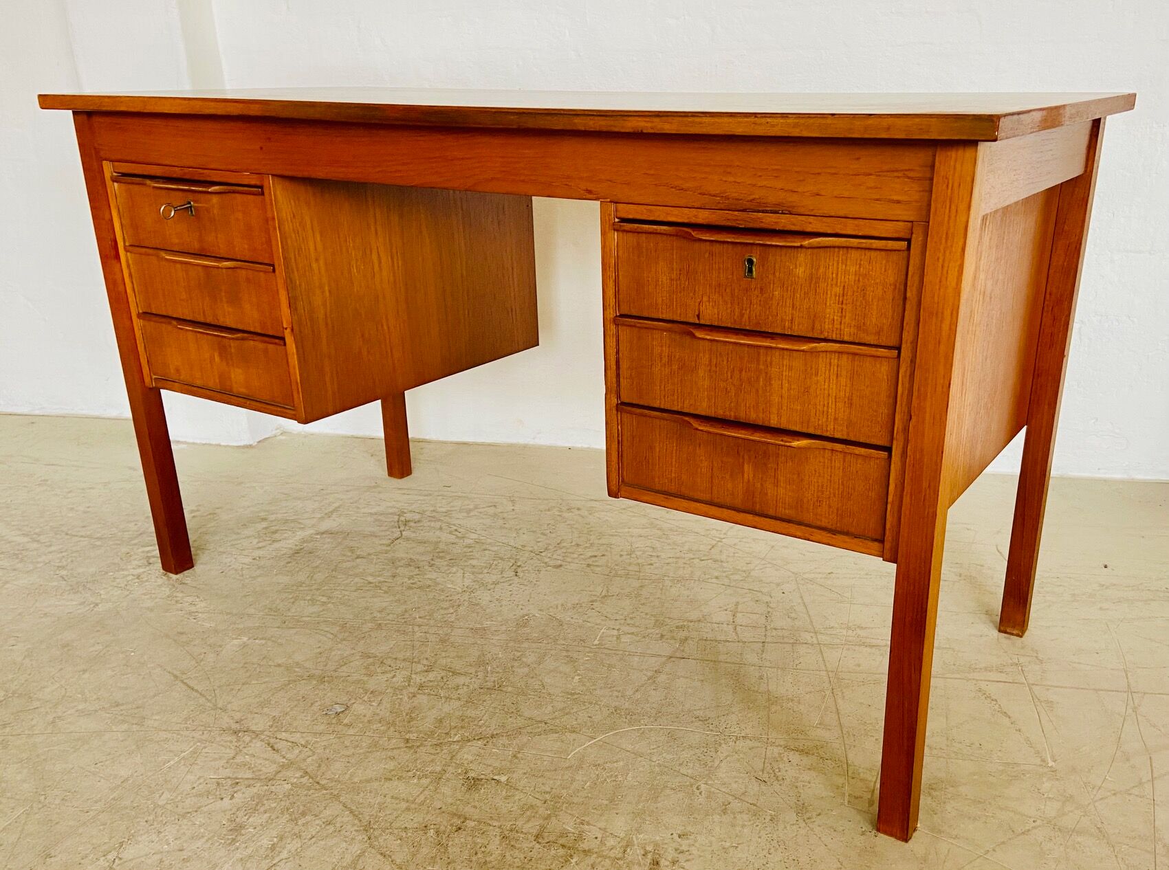 Vintage retro Danish mid-century teak desk by Bent Silberg Møbler 1960s