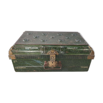Ancient colonial travel trunk
