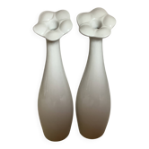 Duo de vases soliflores en forme de quille