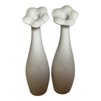 Duo de vases soliflores en forme de quille