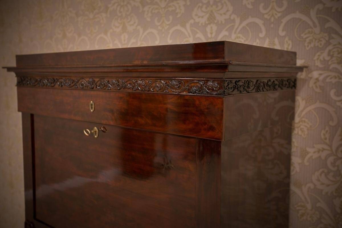 Biedermeier Mahogany Secretary Desk, 1860