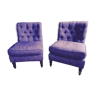 Pair of padded theater armchairs