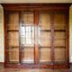 Important library Louis-Philippe 270 cm flamed mahogany 19th century dismantled