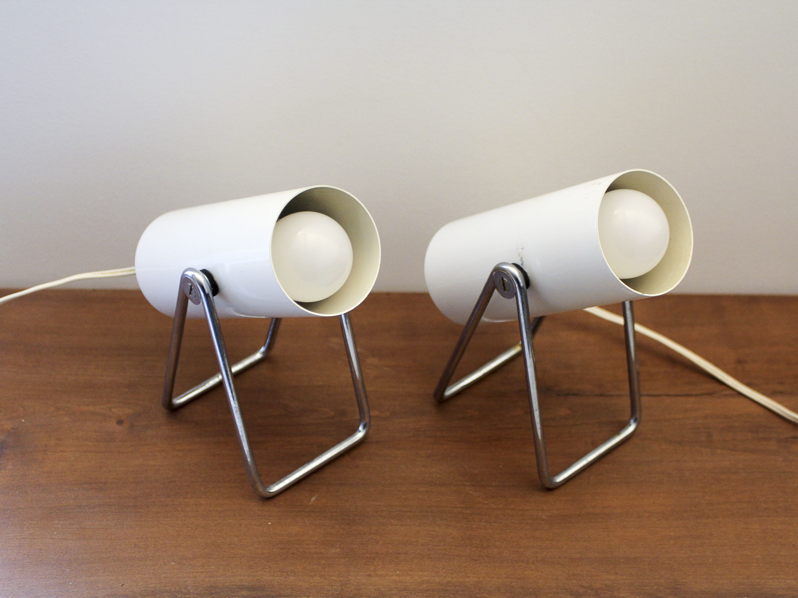 Pair of adjustable spotlights 70s