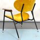 Chaise en velours jaune par Gastone Rinaldi pour Rima, Italie des années 1950