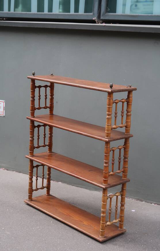 Antique wall shelf, late 19th century, faux bamboo.