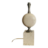Pied de lampe Philippe Barbier en travertin – années 1970