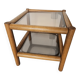 Glass and rattan table