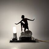 Art Déco Charleston Dancer cubist Table Lamp, LW Paris France, circa 1930