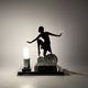Art Déco Charleston Dancer cubist Table Lamp, LW Paris France, circa 1930