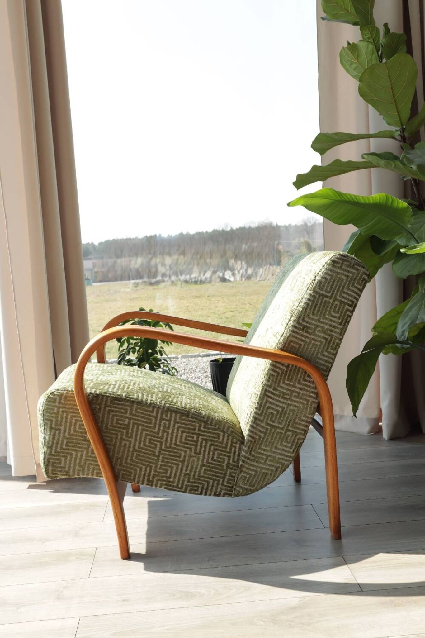 Classic vintage armchair by A. Kropacek and K. Kozelka, Czechoslovakia, 1950s