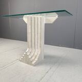 Vintage travertine console table in the manner of Carlo Scarpa , 1970s