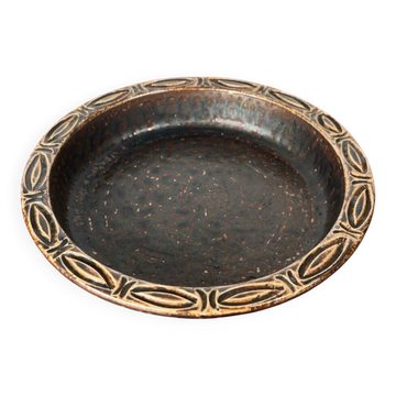 Danish pottery bowl in mid-century Lovemose style, 1960s.