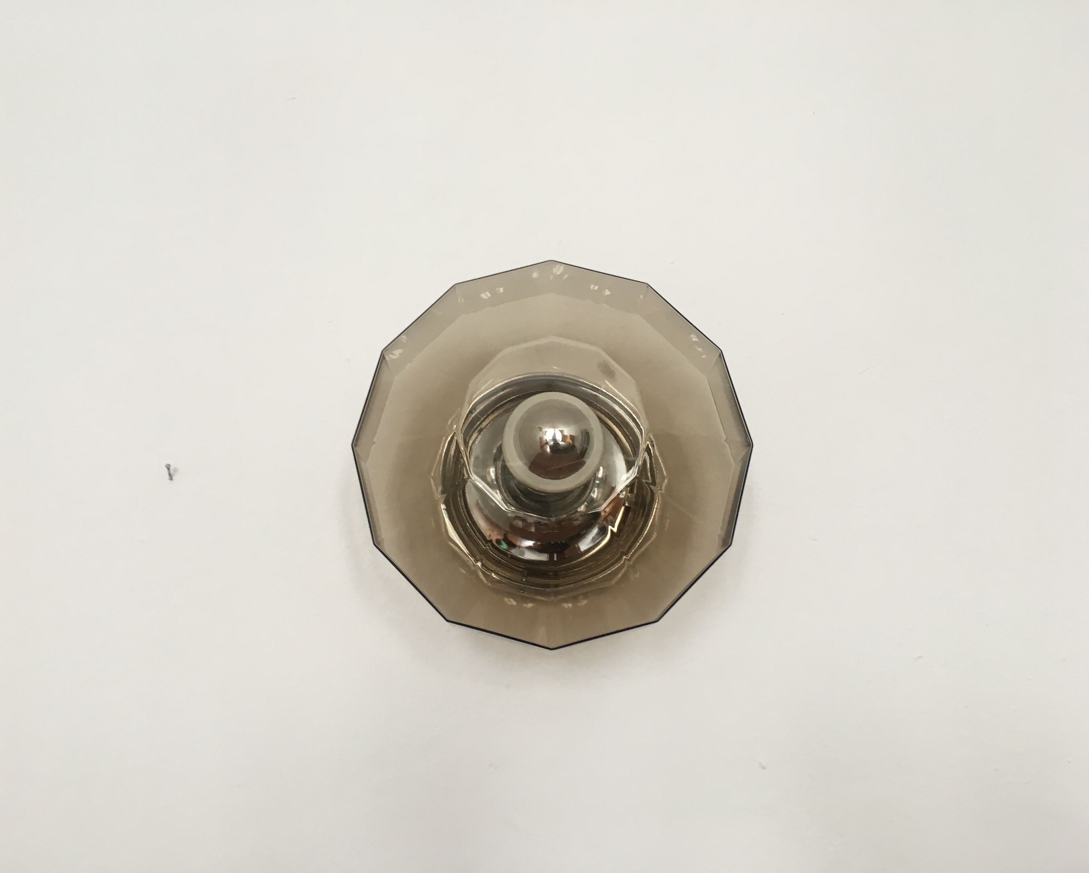 Smoked glass wall lamp or flush light by Hillebrand