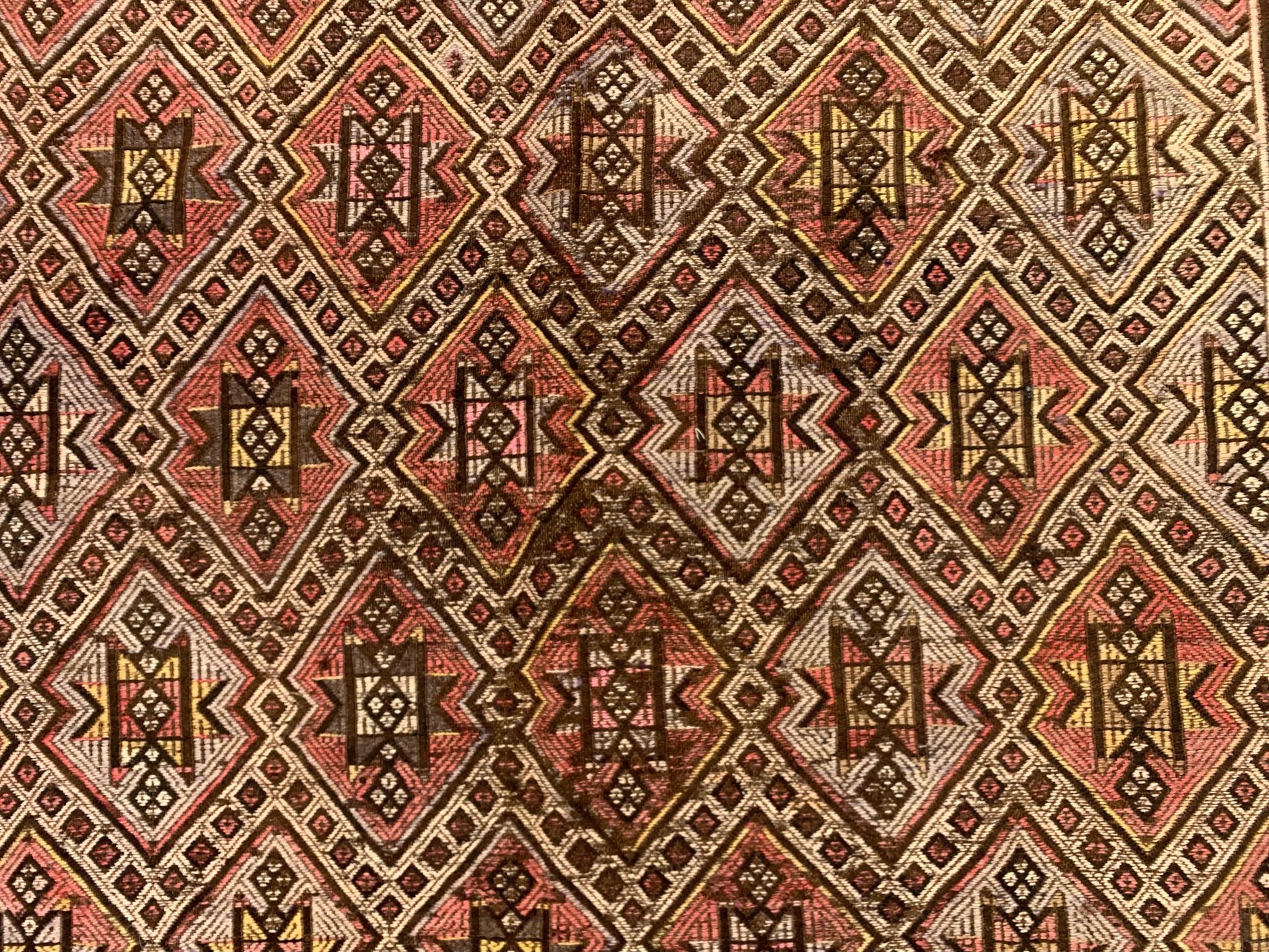 Large Vintage Turkish Kilim Rug 331x165 cm Wool Jajim Kelim