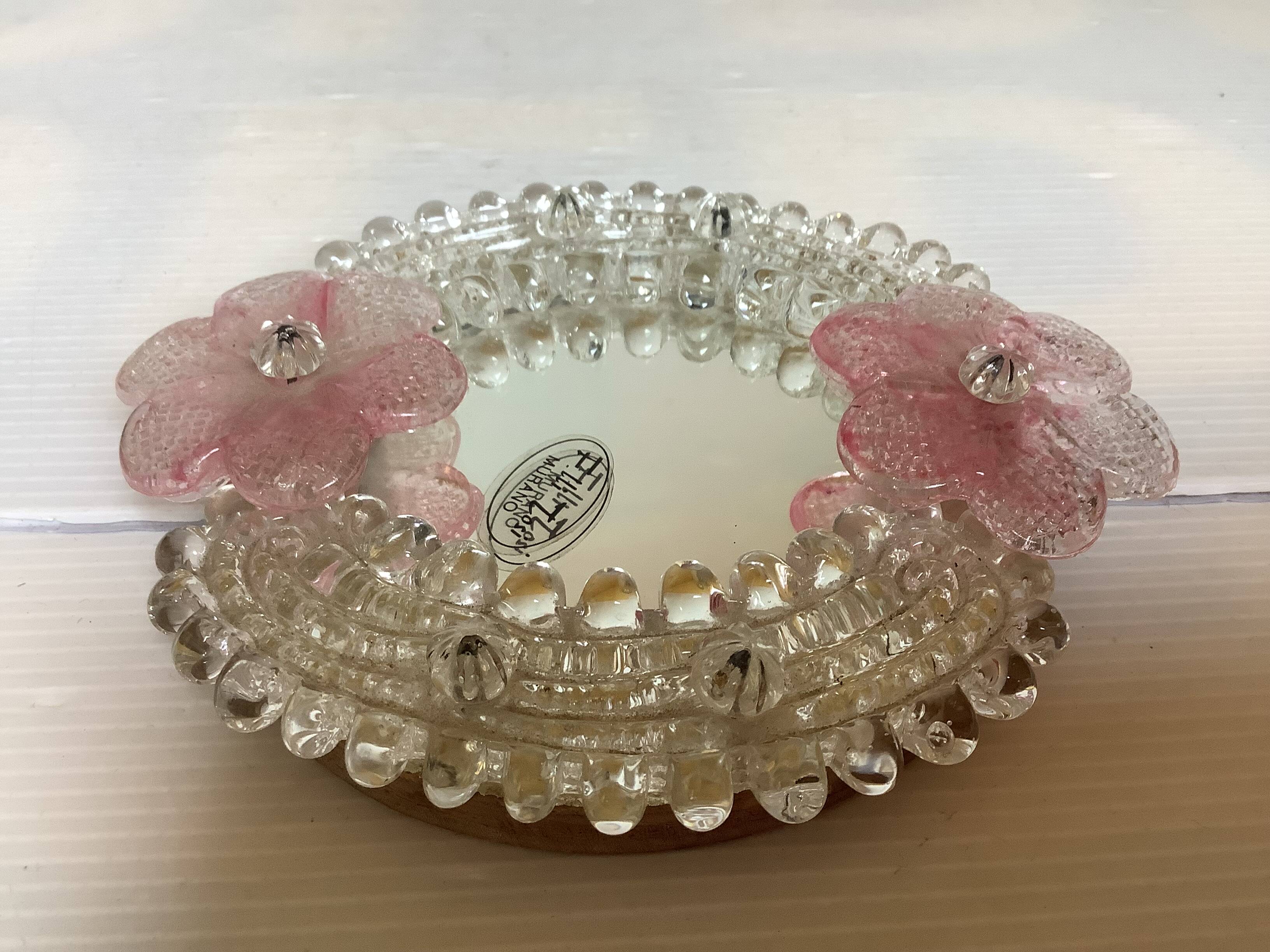 Petit miroir fleurs Murano