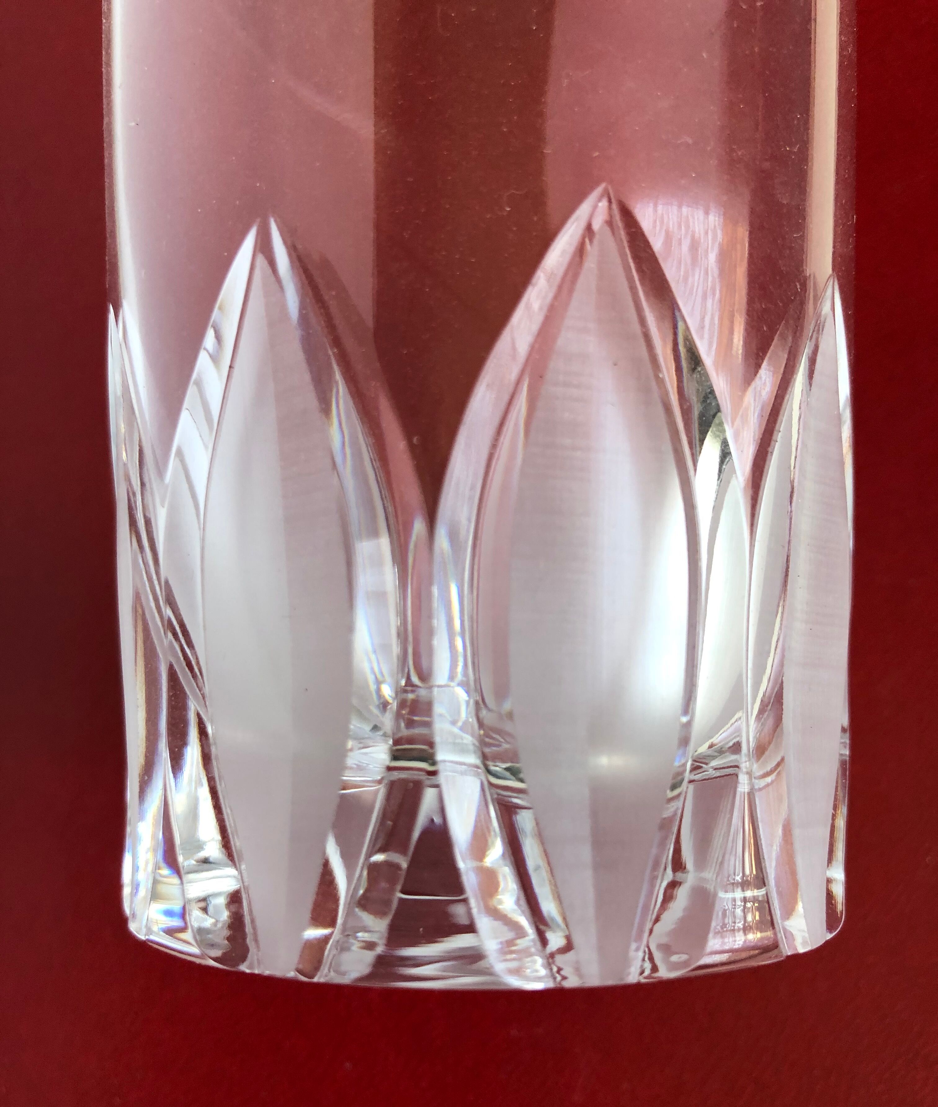 Set of 6 cut crystal water glasses