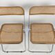 2 Plia folding chairs with woven wicker Giancarlo Piretti for Castelli, 1967