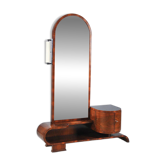Miroir de coiffeuse Art Déco tchèque en noyer, années 1930