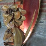 Lamp vintage leaves and flowers of dried banana 70's