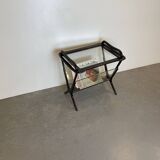 Mahogany side table & magazine holder from 1950'