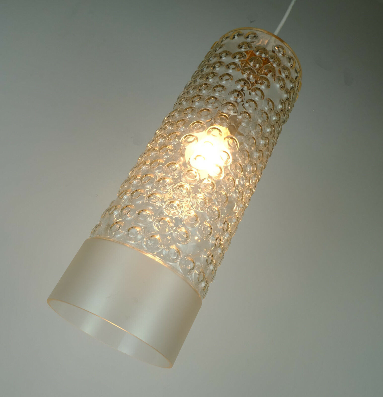 Cylindrical staff lamps pendant light bubble glass etched glass design rolf krueger 1967