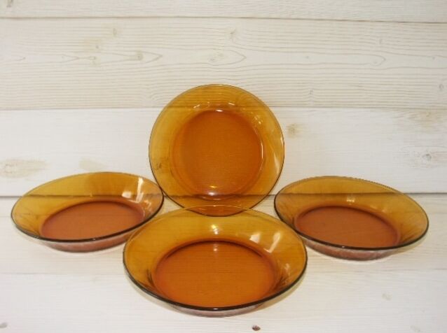 Lot of 4 vintage Duralex 70s hollow plates