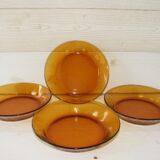 Lot of 4 vintage Duralex 70s hollow plates