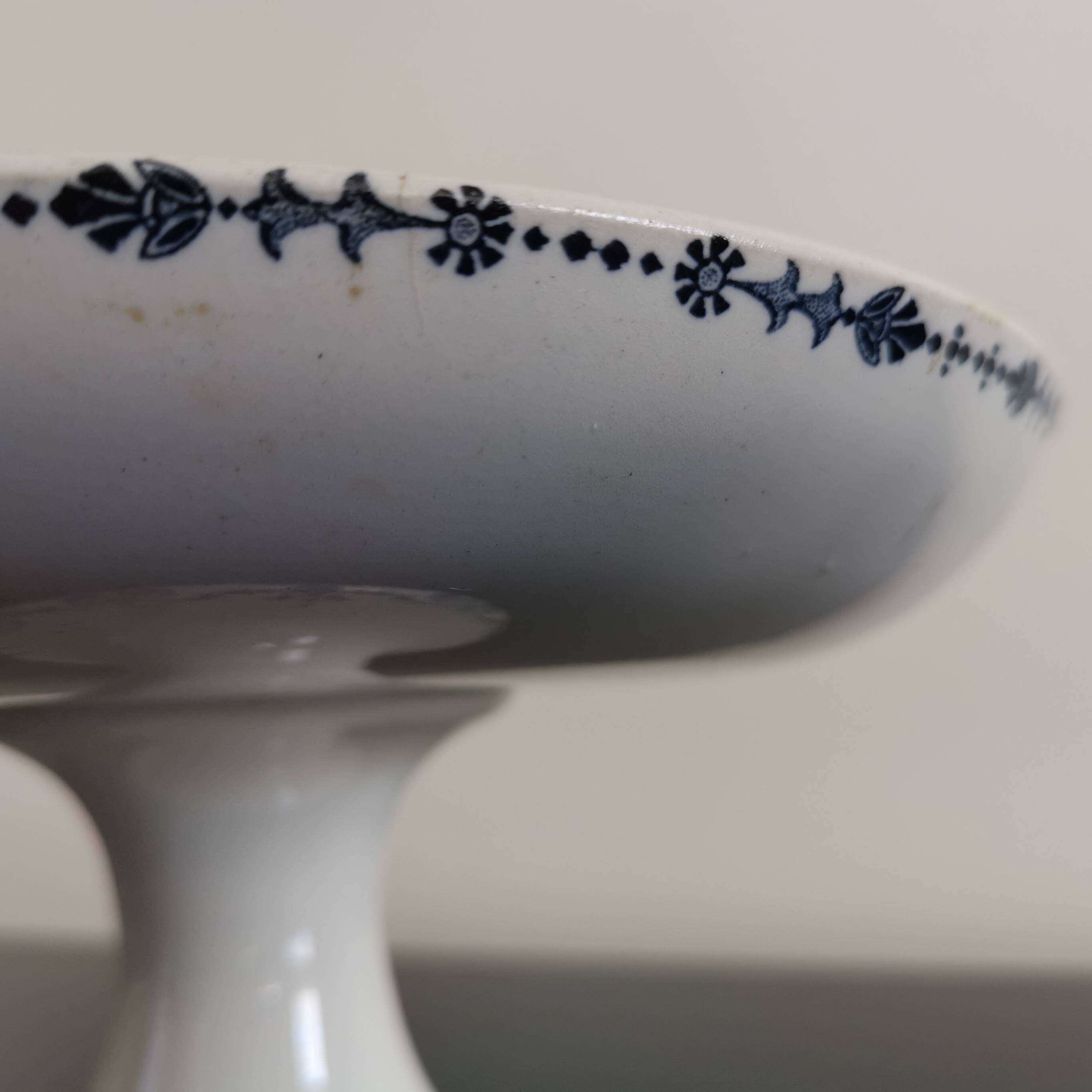 Old compote bowl Terre de Fer Opaque Porcelain from Gien "Etruscan" model