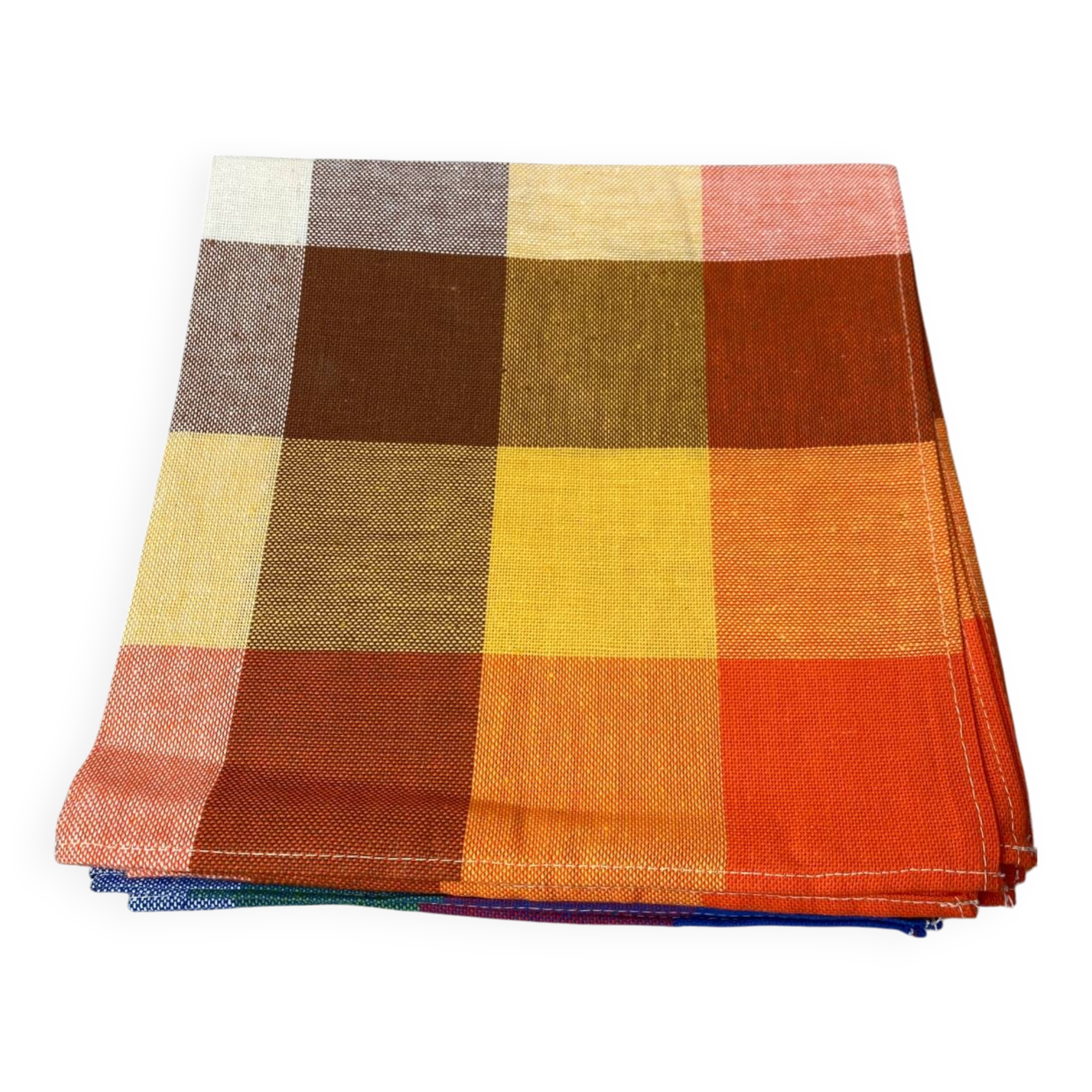 Vintage plaid cotton napkins