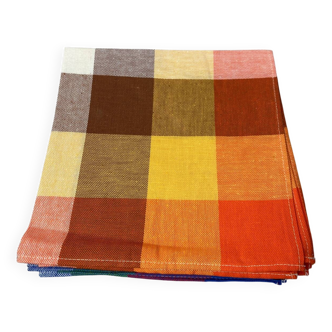 Vintage plaid cotton napkins