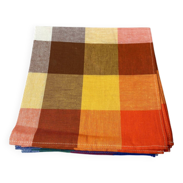 Vintage plaid cotton napkins