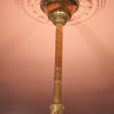 art deco suspension, 6-light Ezan glass globe chandelier, art deco bronze chandelier