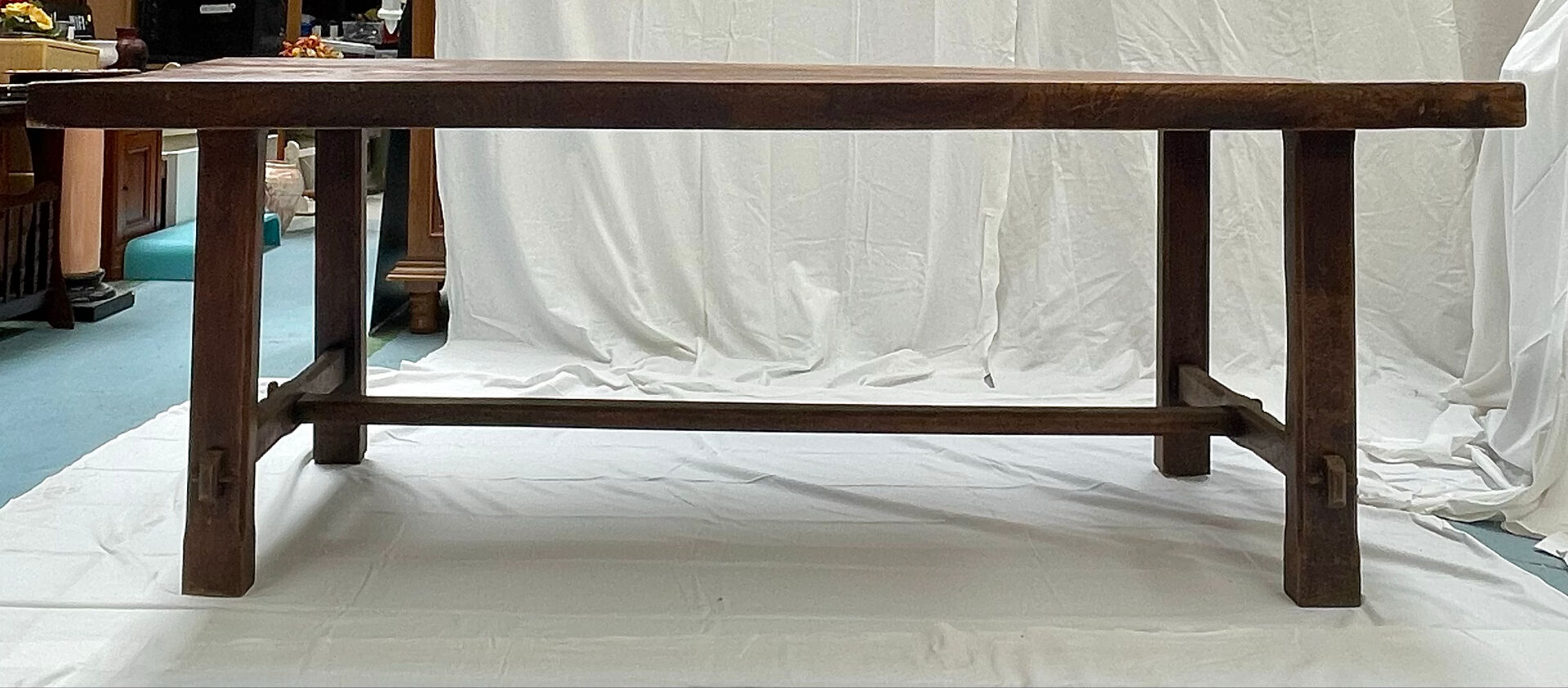 Solid elm farmhouse table