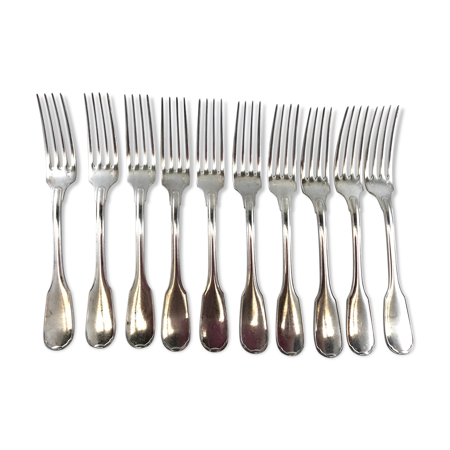 Christofle 10 forks in silver metal model Versailles