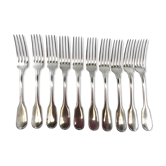 10 fourchettes en métal argenté modèle Versailles, Christofle