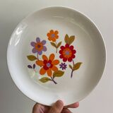 6 old flat plates in French earthenware Moulin des loups