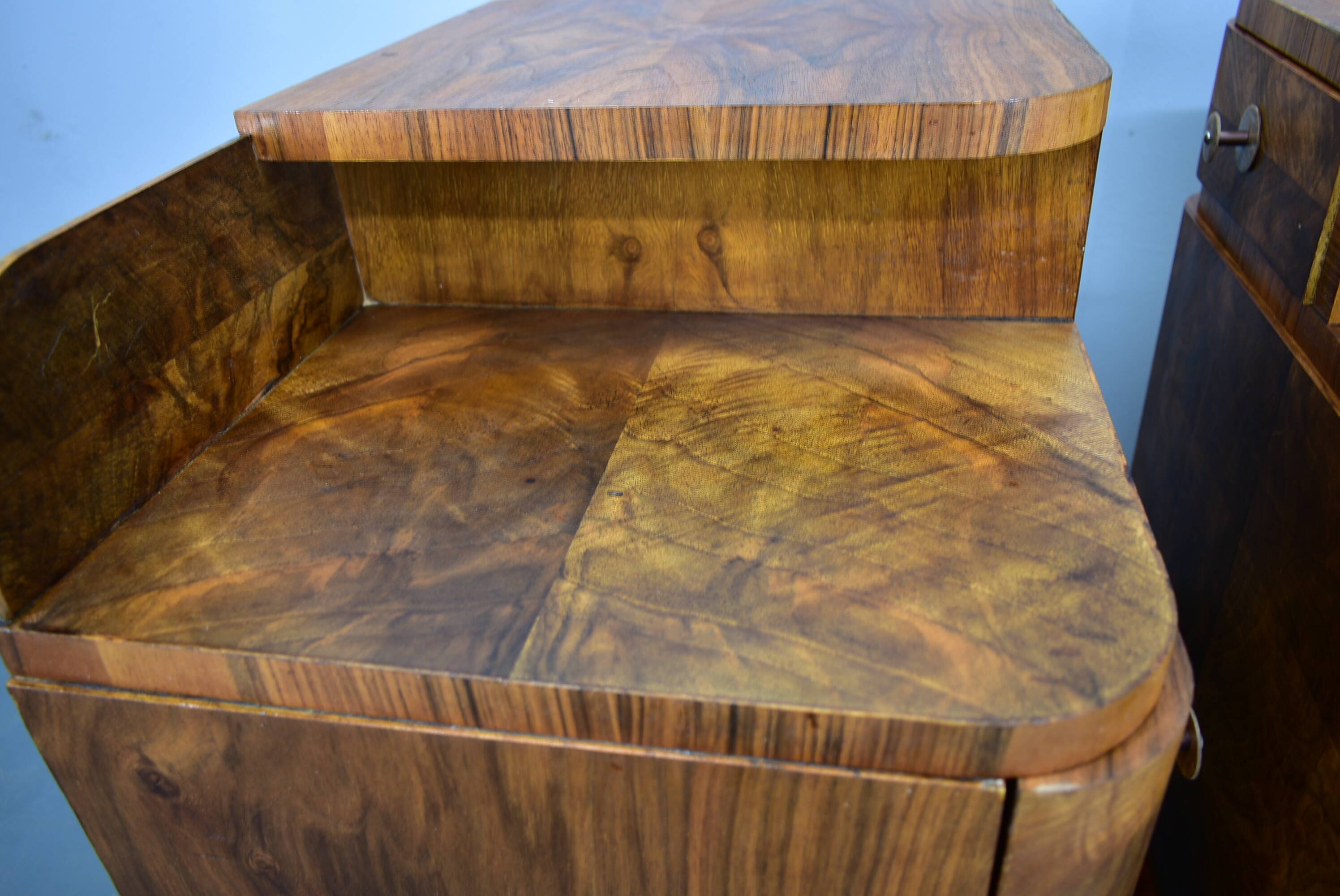 1935s Pair of Art Deco Bedside Tables, Czechoslovakia