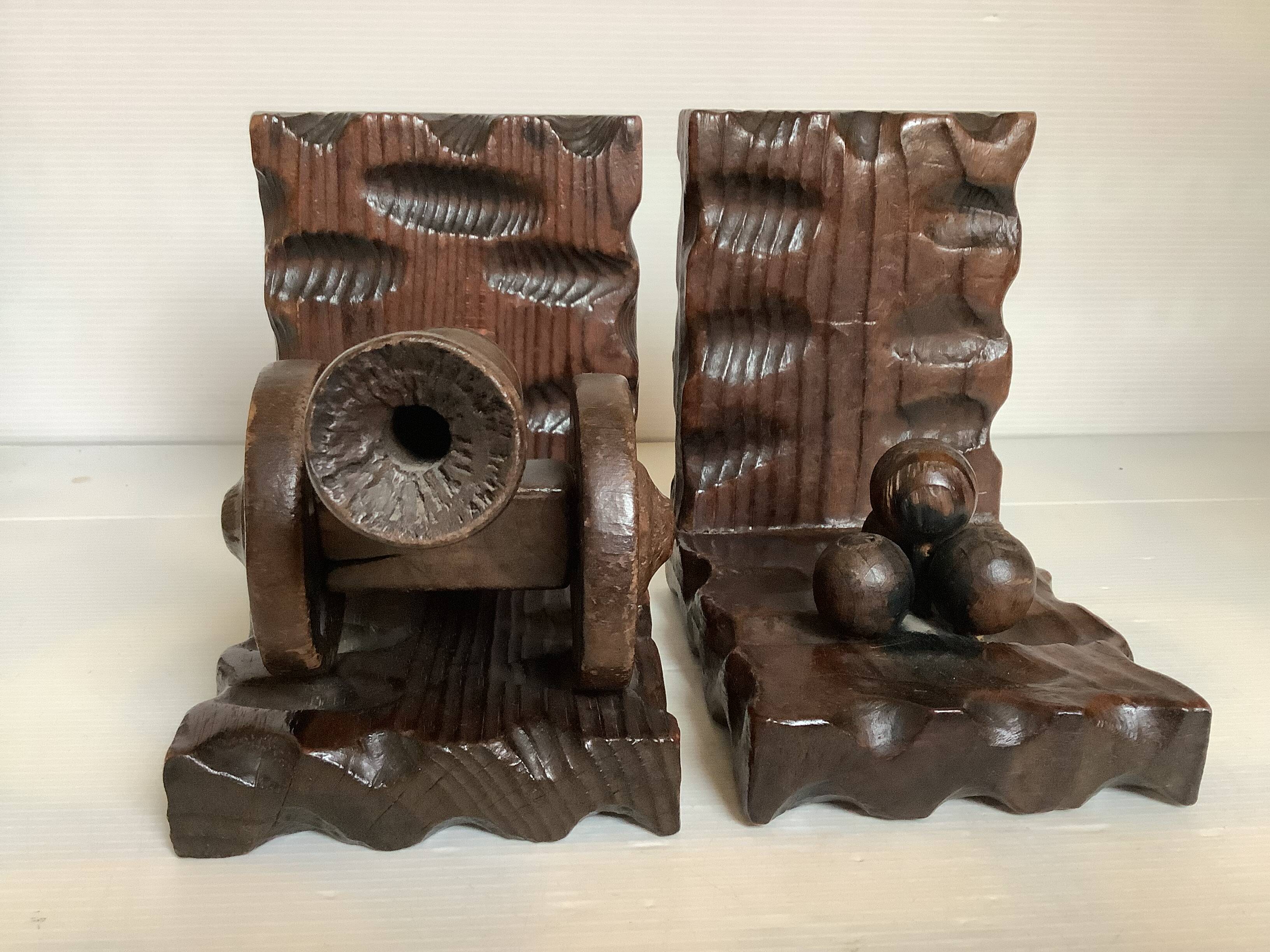 Pair of wooden bookends