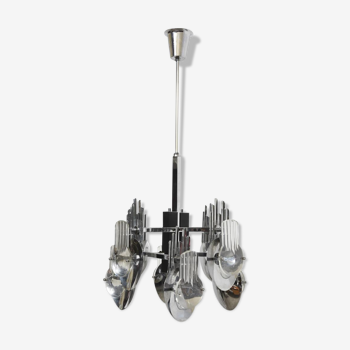 Chandelier in chrome by Oscar Torlasco Italy 1960 s